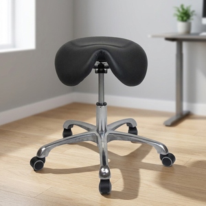 Modern Professional Commercial Salon Saddle Chair Leather Seat Adjustable Height <b>Swing</b> Function Mesh Backrest Customized Color - Product Image 2