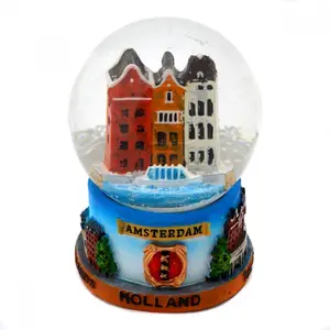 Globos de agua de 45 y 65MM, globo de nieve de Holanda, canal holandés, casas, construcción personalizada, figuritas interiores, base de resina, recuerdo