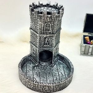<span class=keywords><strong>Torre</strong></span> de dados en forma de castillo <span class=keywords><strong>medieval</strong></span> retro, juego de mesa de resina personalizado, venta al por mayor - Product Image 4