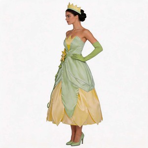 Costume de princesse grenouille, robe de cosplay verte et jaune, robe de fête d'Halloween pour femmes adultes, costume de jeu de rôle - Product Image 2