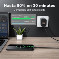 Cable de Datos ESEEKGO G-01AB de Carga Rápida Tipo-C a Tipo-C, 1M 3.3FT, Negro, USB-C a USB para Laptops y Teléfonos Móviles, 3.3FT/1M, Negro