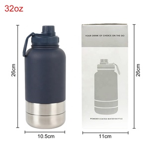 Ciotole Portatili per Cani 3in1 da 32oz in Acciaio Inox con Isolamento Sottovuoto e Logo Personalizzato, Bottiglie d'Acqua per Viaggi all'Aperto - Product Image 3