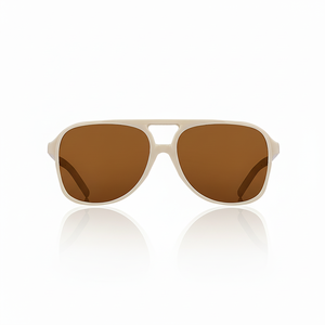 Lunettes de soleil unisexes rétro tendance crème 1041 UV400 légères - Product Image 1