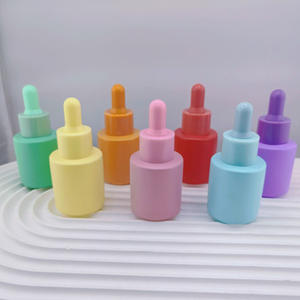 20ml Flat Shoulder Glass <b>Bottle</b> Macaron Color <b>Dropper</b> Type For Essential Oil Serum Cosmetic Dispensing Empty <b>Bottle</b> - Product Image 1