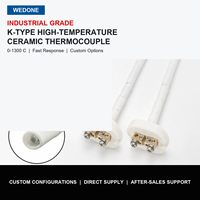 WEDONE Sensor Suhu Termokopel Tipe K Industri Presisi Tinggi Bahan Stainless Steel untuk Pengukuran Suhu Tinggi