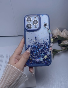 Long lanh chất lỏng lichicase sang trọng Bling máy ảnh màu Cát chảy TPU Gradient trở lại lấp lánh thời trang mới chống sốc điện thoại di động trường hợp - Product Image 3