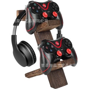 Wooden Game <b>Controller</b> Stand With Headphone Holder Desktop Storage Rack For <b>Gaming</b> Accessories - Product Image 5