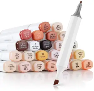 Stylos-feutres marqueurs de couleur, série de stylos-feutres, pour Portrait, dessin, peinture, Art, 24 couleurs, Design, Animation scolaire, peau brune