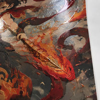 Impressions d'art personnalisées, vernis 3D, impression UV en relief, mythologie chinoise, Nezha, anime, effet texturé en relief, articles de collection