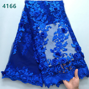 Tessuto di pizzo africano con paillettes e perline all'ingrosso in Tulle francese pizzo a rete per cucire donne abiti da sposa 4166 - Product Image 6