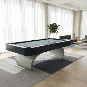 โต๊ะพูลขนาด 7 ฟุต 8 ฟุต พร้อมลิ้นชัก โต๊ะบิลเลียดไม้เนื้อแข็งหินชนวนธรรมชาติสุดหรูทันสมัย พร้อมท็อปแบบเทนนิสและม้านั่ง - Product Image 4