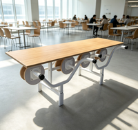 Table à manger pliante moderne en métal pour l'extérieur, avec chaises, pour l'école et l'hôpital