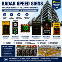 Panneau radar de vitesse solaire à affichage LED 2 chiffres, signalisation haute visibilité pour la sécurité routière en zone scolaire, IP67