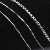S925 bijoux en argent Sterling résultats composants 0.9mm 1.08mm 2.4mm boîte chaîne pour collier à faire soi-même Bracelet cheville fabrication de bijoux