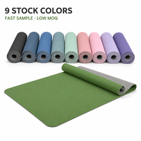 Tapis d'entraînement TPE personnalisé ODM avec boîte couleur, 183x61cm, 6mm, rectangulaire, service d'échantillonnage rapide, tapis de méditation antidérapant, fournisseur en gros