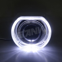 Sanvi Lentilles de projecteur Bi-LED DRL avec caches Angel Eyes 2,5''/3'' (80mm/95mm) Blanc-Jaune 12V Universel pour éclairage automobile