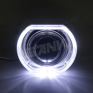 HID Lens Bi Led Projector Lens LED Angel Eyes 80mm 95mm White Angel Eyes Shrouds Cover in Car Motorcycle <b>Auto</b> <b>Lighting</b> <b>System</b> - Product Image 1