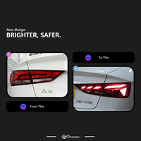 Feux arrière AKD pour Audi A3, feux arrière à LED 2013-2019, S3 berline, design dynamique, signal de freinage, clignotant, accessoires automobiles