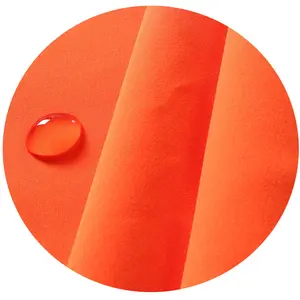 100% 回收聚酯超细纤维桃皮面料防水聚氨酯涂层安全背心保护帽斗篷服装