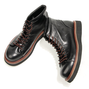 Botas de Tobillo G5-2 de Cuero Genuino con Punta Redonda y Cordones, Botas Estilo Martin con Suela de Goma Resistente a la Abrasión, Moda Casual para Hombre - Product Image 5
