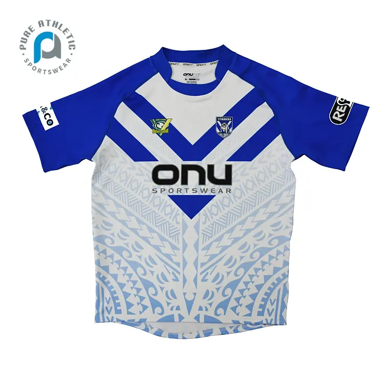 Pure Custom rugby league playing kit men pro-fit standard uniform Sublimated elite rugby top rugby jerseys shirt tee on field