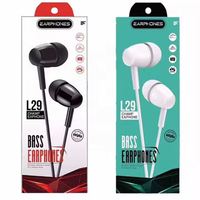Écouteurs intra-auriculaires filaires 3,5 mm L29 pas chers en gros, avec basses pour téléphone, musique stéréo et jeux, micro universel