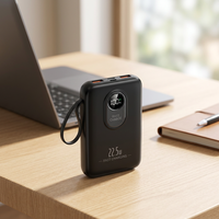 Nouvelle batterie externe portable 3C haute capacité 206 avec 4 câbles, affichage numérique intelligent, compatible extérieur, station d'alimentation