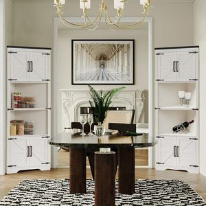 <b>Corner</b> <b>cabinet</b>, high-<b>corner</b> design, bathroom with barn door, adjustable shelves, storage <b>cabinet</b>, laundry room, living room, - Product Image 2