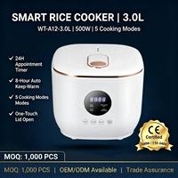 Cuisinière à riz électrique multifonction en acier inoxydable 3L avec cuve intérieure antiadhésive, cuisson rapide, contrôle mécanique du minuterie