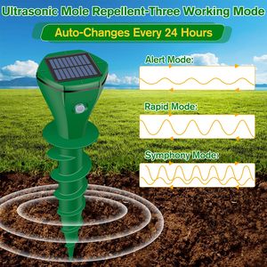 Animal <b>Mole</b> Mouse Repellent Solar Powered Screw Stake Expel Gopher Waterproof Outdoor Solar Snake <b>Mole</b> Repeller for Garden Yard - Product Image 3