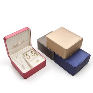 Luxury Big Jewelry Box Packaging Fashion Square Jewelry Clamshell Box Pu Leather Ring Necklace <b>Earring</b> Jewelry <b>case</b> Full Set - Product Image 3