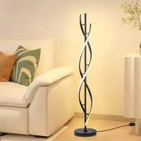 Lampadaire LED en spirale minimaliste moderne pour la décoration du salon, lumière créative nordique en forme d'hélice, lampe d'angle de luxe pour bureau de designer