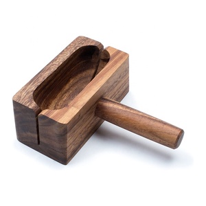 Nouveauté : Outils de cuisine pour le petit-déjeuner, support en bois d'acacia naturel, coupe-bagels, <span class=keywords><strong>trancheuse</strong></span> à bagels, coupe-bagels en bois - Product Image 5