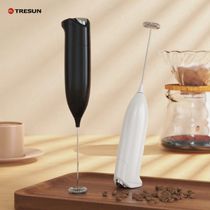 Mousseur à lait électrique portatif 2025 blanc et noir, alimenté par piles, pour café et cuisine - Product Image 3