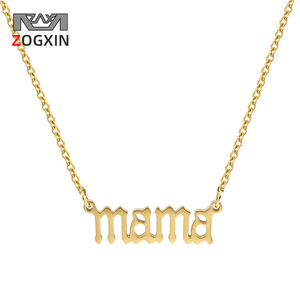 Zogxin Mama Letter Necklace Gold Stainless Steel Themed Pendant Mother's Day Gift - Product Image 1