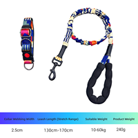 Collier pour chien moyen/grand réfléchissant et rembourré de 2,5 cm de large, laisse élastique de 130-170 cm, ensemble anti-traction pour la promenade des Golden Retrievers