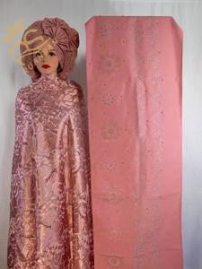 Высококачественная Красивая Роскошная хлопчатобумажная кружевная африканская Кружевная Ткань 5 ярдов вышивка вуаль - Product Image 4