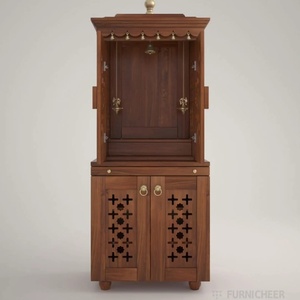 หิ้งบูชาไม้แกะสลัก CNC ระดับพรีเมียมสำหรับบ้าน ดีไซน์หรูหรา พร้อมแผงตกแต่งอย่างประณีต โครงสร้างแข็งแรง และมีพื้นที่กว้างขวาง - Product Image 2