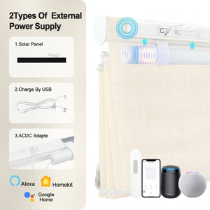 Lo último en <span class=keywords><strong>persianas</strong></span> romanas lisas integradas con control remoto inalámbrico de alta calidad Fácil de instalar Living Rome Home Tela de lino Filtrado de luz - Product Image 1