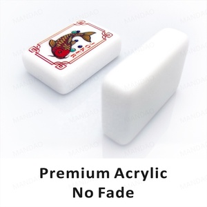 Acrylic Artwork Custom Patterned American <b>Mahjong</b> <b>Set</b> Koi Carp Adult Entertainment Casino Gambling - Product Image 2