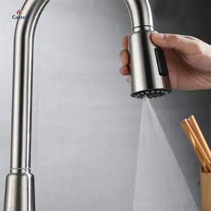 Hot SaleKitchen Faucet 304 Stainless Steel Hot And Cold Water Tap Brushed Single Handle Deck Mounted Sink Mixer Kitchen