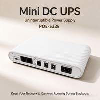 Mini UPS POE-532E, tension de sortie multiple 5V/9V/12V/24V, pour caméras de vidéosurveillance et appareils réseau Wi-Fi