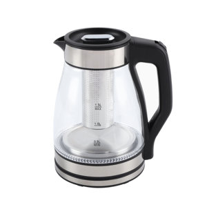 1.5L Cordless Glass <b>Kettle</b> Tea Filter <b>Temperature</b> <b>Control</b> Automatic Shut-off Blue Indicator Light-Hotel Household Use 360 - Product Image 1