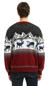 Design Merry V-Neck Cardigan Knitted Unisex Vintage Ugly Knitwear For Adults Christmas Sweater