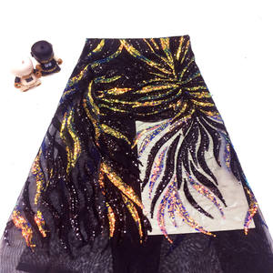 Hotest <span class=keywords><strong>2020</strong></span> poliéster brillo Rosa diseño gráfico floral tela de lentejuelas - Product Image 4