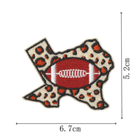 Écussons thermocollants brodés Coquette Football du Club de Football Américain, thème Jour de Match, motifs Léopard, Nœud, Cœur, Casque