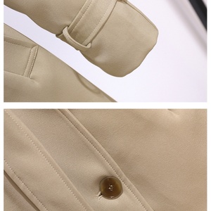 Gabardinas de Mujer al por Mayor, Primavera 2026, Nueva Moda Casual, Estilo Británico Holgado, Estilo Coreano, Color Caqui - Product Image 6