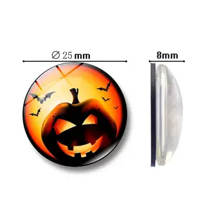 Factory Customized Wholesale Crystal Glass Fridge Magnet With Scenery Sticker Home Halloween Decor