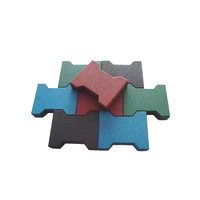 Dalles en caoutchouc antidérapantes emboîtables en forme d'os de chien 200mmx160mm, plusieurs options d'épaisseur, personnalisables, pour sols intérieurs/extérieurs et parcs