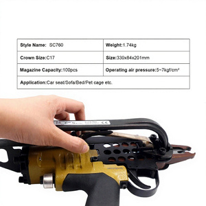 Pistolet agrafeur pneumatique SC760 pour matelas, type C, outil de finition durable, pince à anneaux en C pour cages d'animaux, vente chaude - Product Image 2